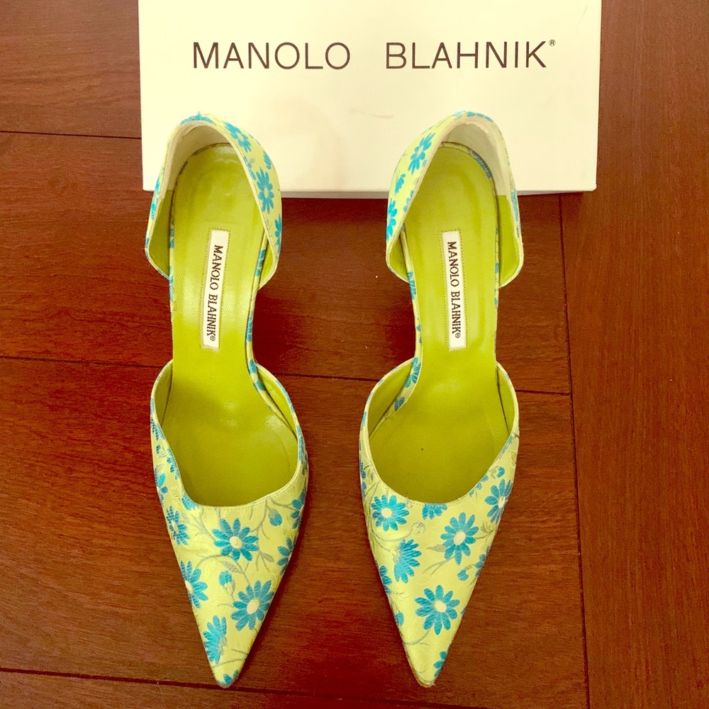 Manolo Blahnik silk pumps